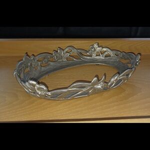 Elegant Pewter Floral Accessory